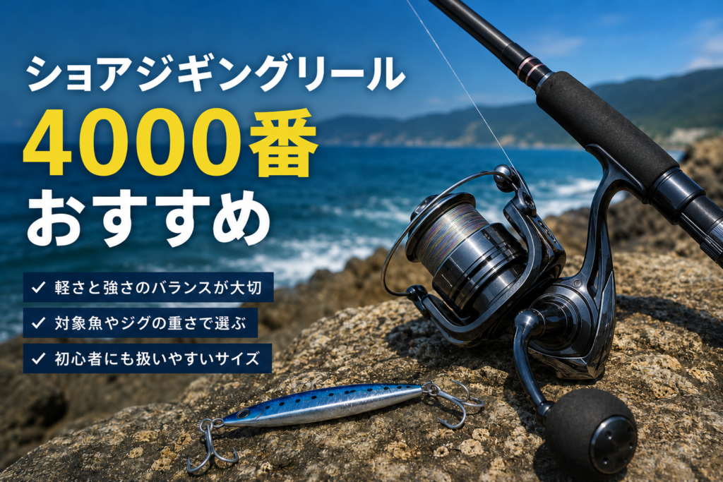 初心者向け|ショアジギングにおすすめの4000番リール3機種